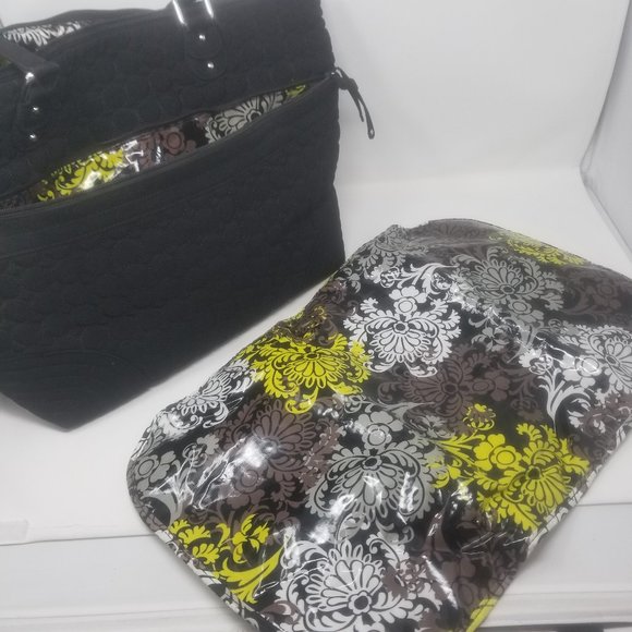 Vera Bradley Ultimate Baby Quilted Performance Twill Black Diaper Bag Change Pad - Picture 6 of 11